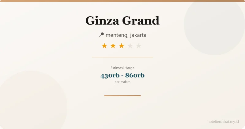 Ginza Grand - Hotel 3 bintang di menteng, jakarta