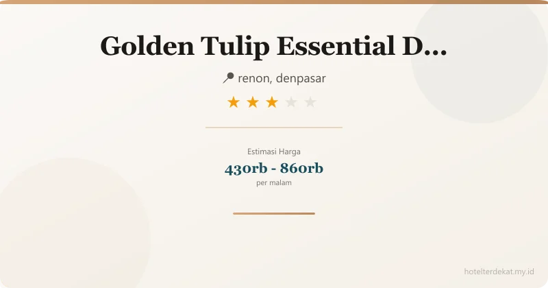 Golden Tulip Essential  Denpasar - Hotel 3 bintang di renon, denpasar