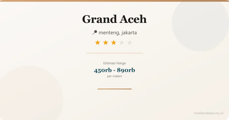 Grand Aceh - Hotel 3 bintang di menteng, jakarta