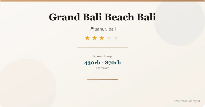Grand Bali Beach  Bali - Hotel 3 bintang di sanur, bali