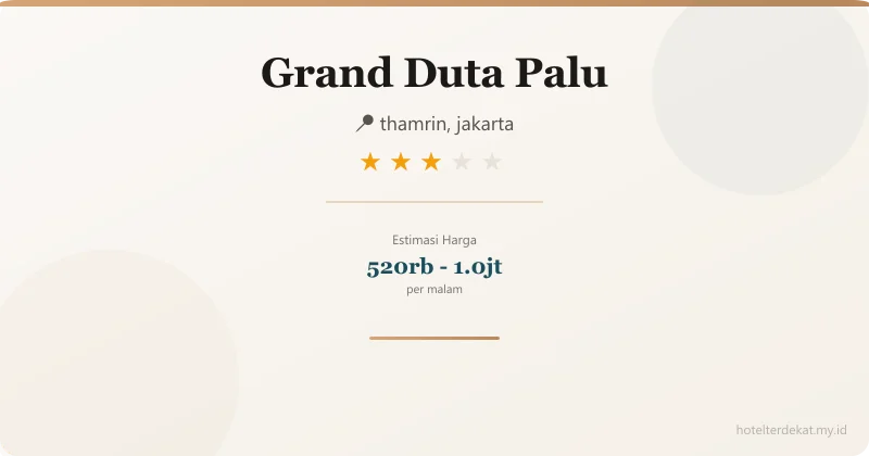 Grand Duta Palu - Hotel 3 bintang di thamrin, jakarta