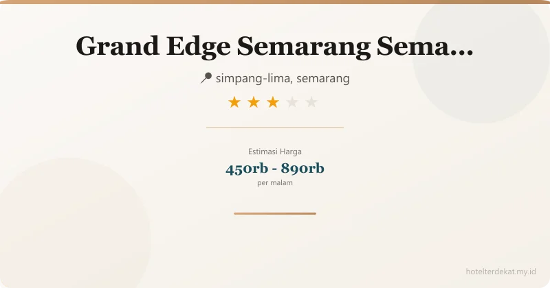 Grand Edge  Semarang Semarang Indonesia - Hotel 3 bintang di simpang-lima, semarang