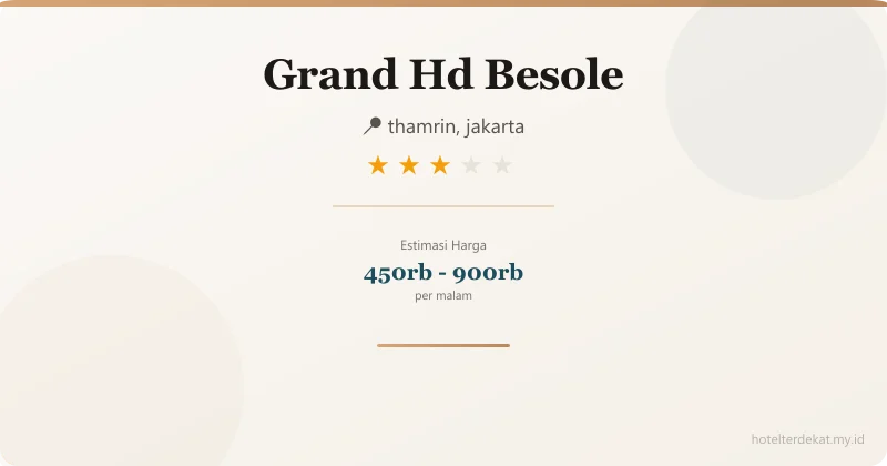 Grand Hd Besole - Hotel 3 bintang di thamrin, jakarta