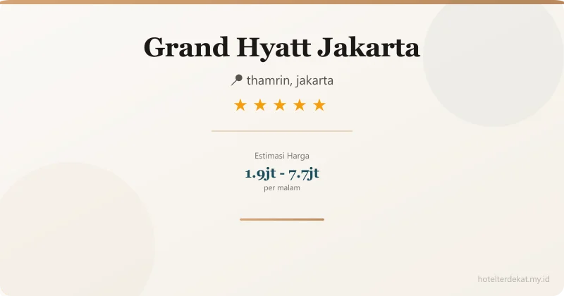 Grand Hyatt Jakarta - Hotel 5 bintang di thamrin, jakarta