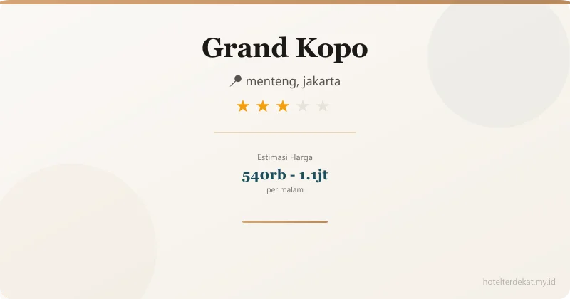 Grand Kopo - Hotel 3 bintang di menteng, jakarta
