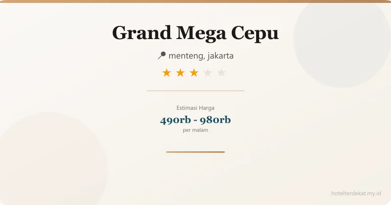 Grand Mega  Cepu - Hotel 3 bintang di menteng, jakarta
