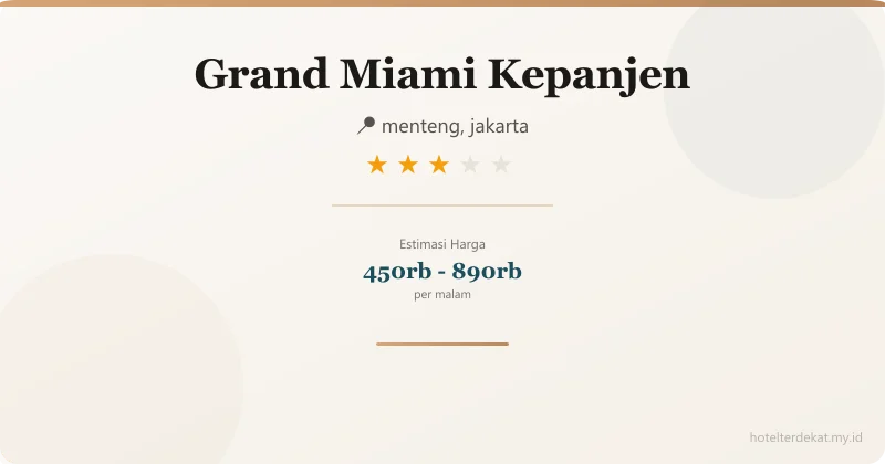 Grand Miami  Kepanjen - Hotel 3 bintang di menteng, jakarta