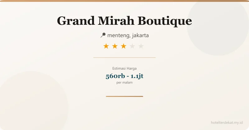 Grand Mirah Boutique - Hotel 3 bintang di menteng, jakarta