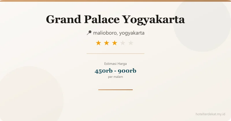 Grand Palace Yogyakarta - Hotel 3 bintang di malioboro, yogyakarta