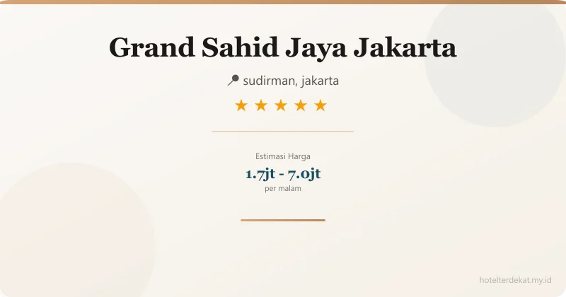 Grand Sahid Jaya Jakarta - Hotel 5 bintang di sudirman, jakarta