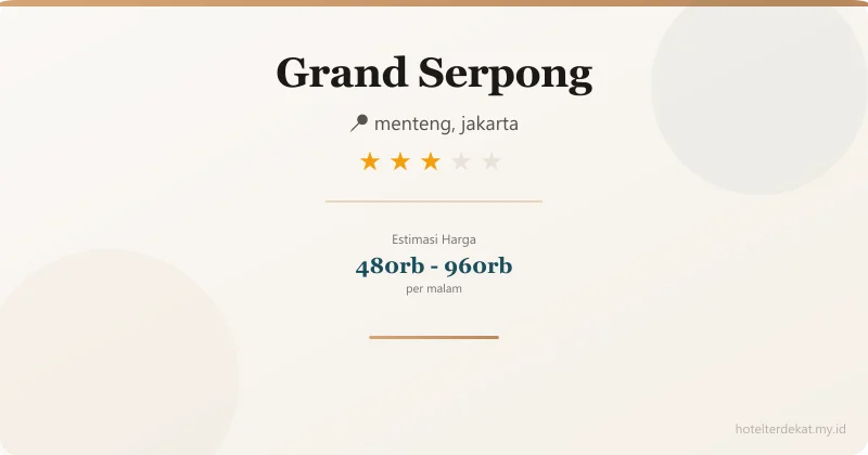 Grand Serpong - Hotel 3 bintang di menteng, jakarta