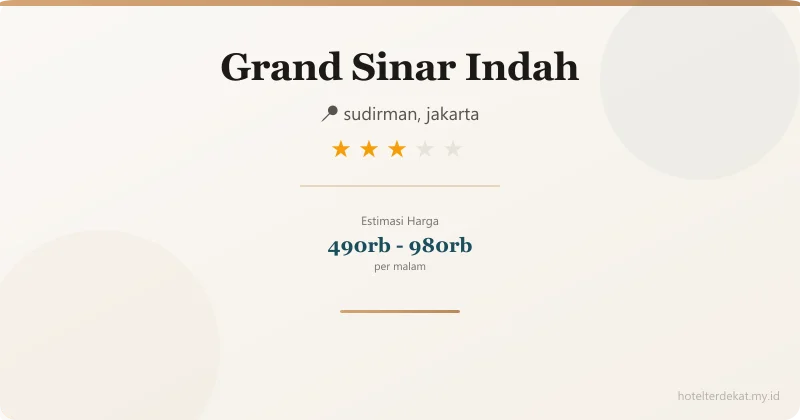 Grand Sinar Indah - Hotel 3 bintang di sudirman, jakarta