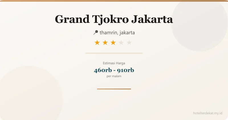 Grand Tjokro Jakarta - Hotel 3 bintang di thamrin, jakarta