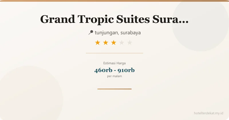 Grand Tropic Suites  Surabaya - Hotel 3 bintang di tunjungan, surabaya