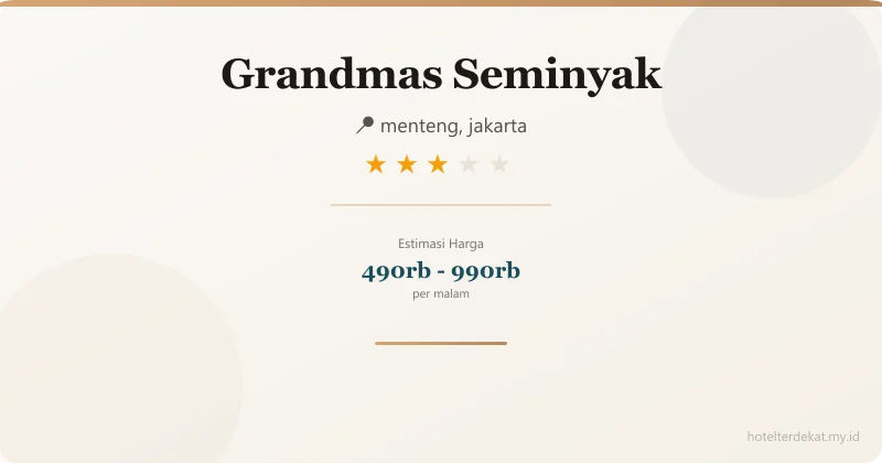 Grandmas Seminyak - Hotel 3 bintang di menteng, jakarta