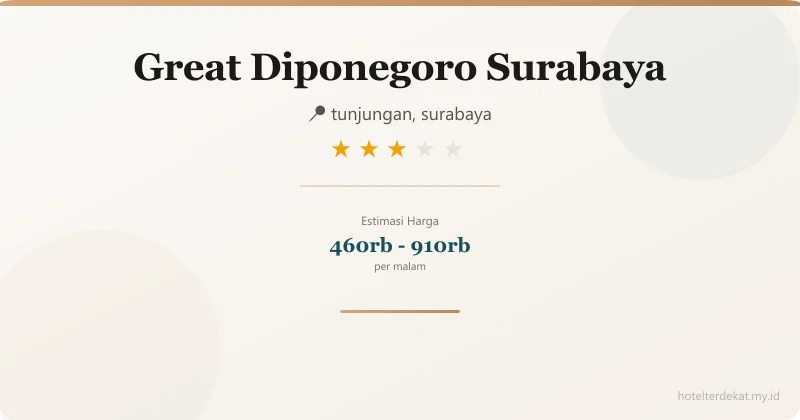 Great Diponegoro  Surabaya - Hotel 3 bintang di tunjungan, surabaya