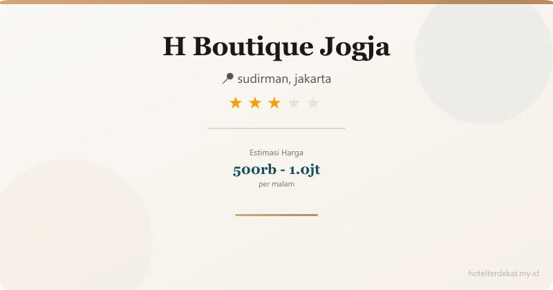 H Boutique Jogja - Hotel 3 bintang di sudirman, jakarta