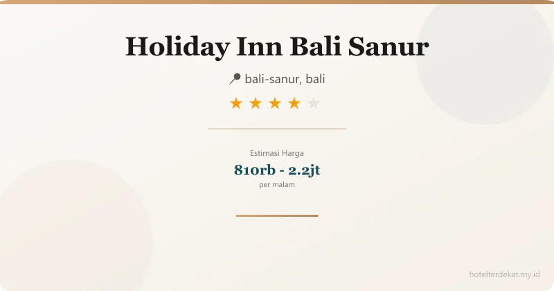 Holiday Inn Bali Sanur - Hotel 4 bintang di bali-sanur, bali