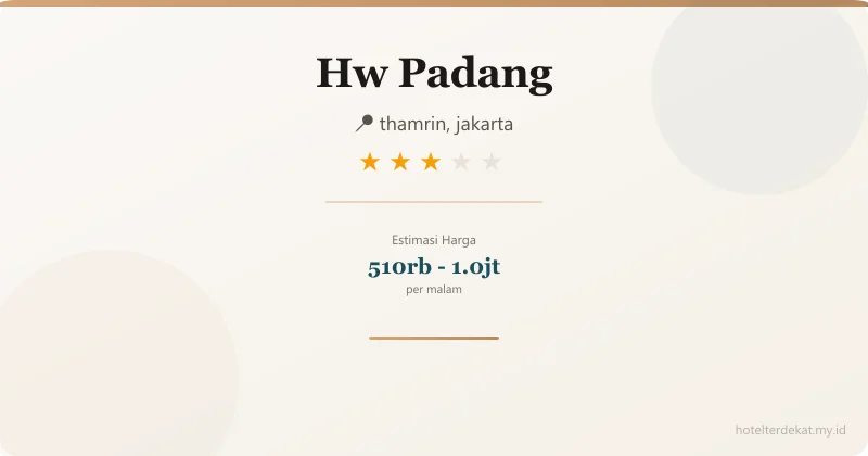 Hw  Padang - Hotel 3 bintang di thamrin, jakarta