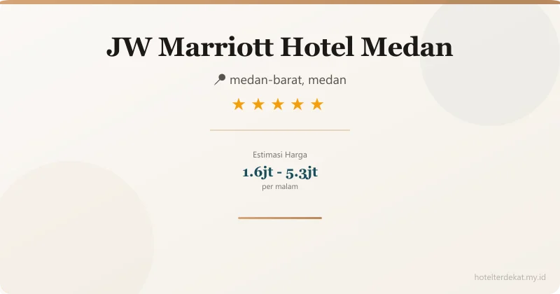 JW Marriott Hotel Medan - Hotel 5 bintang di medan-barat, medan