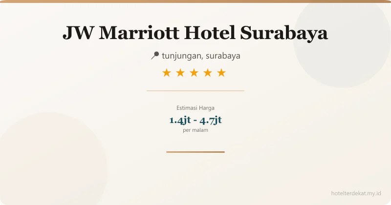 JW Marriott Hotel Surabaya - Hotel 5 bintang di tunjungan, surabaya