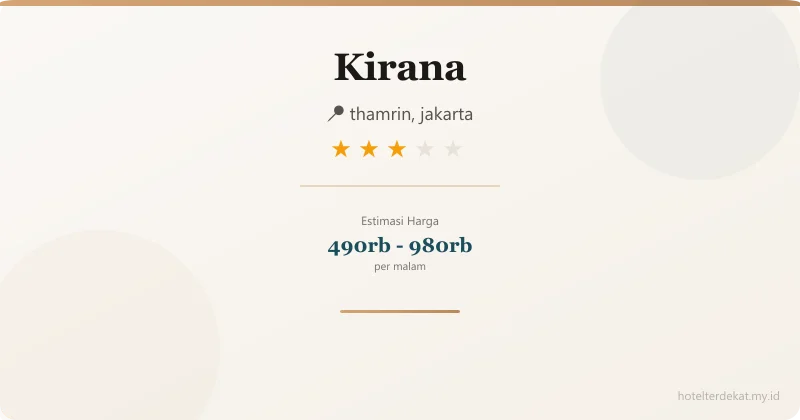 Kirana - Hotel 3 bintang di thamrin, jakarta