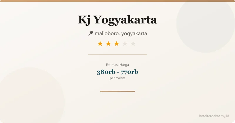 Kj Yogyakarta - Hotel 3 bintang di malioboro, yogyakarta