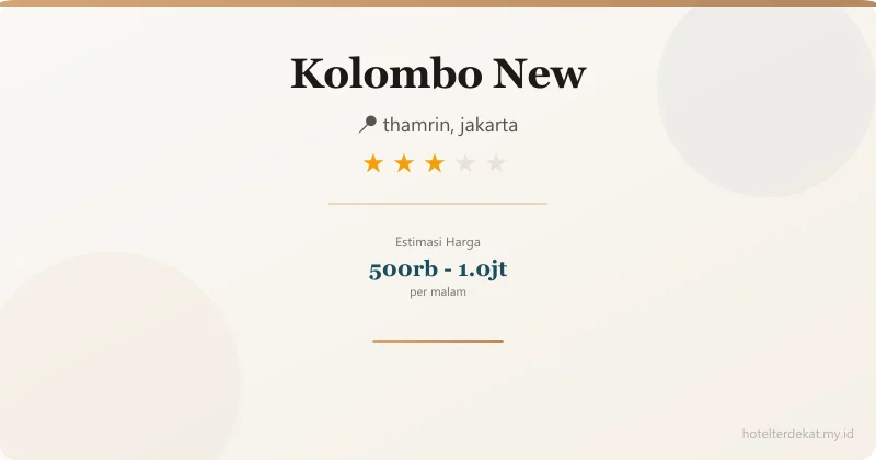 Kolombo New - Hotel 3 bintang di thamrin, jakarta