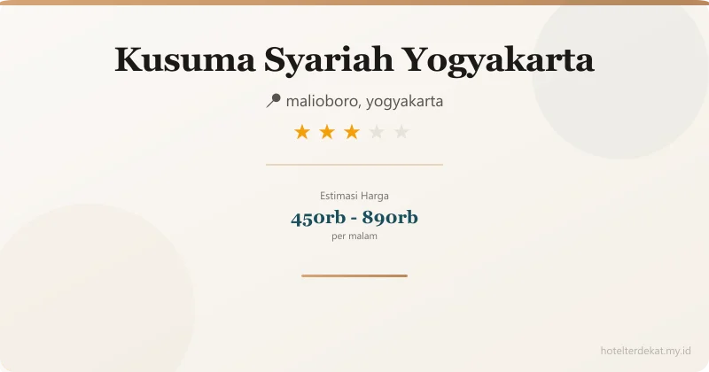 Kusuma Syariah  Yogyakarta - Hotel 3 bintang di malioboro, yogyakarta