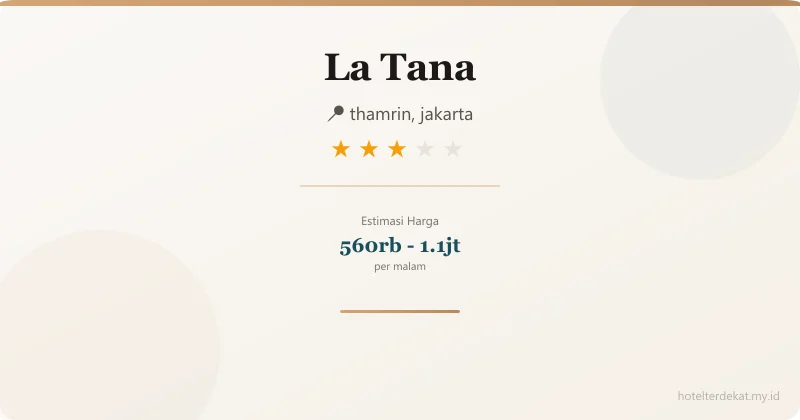 La Tana - Hotel 3 bintang di thamrin, jakarta