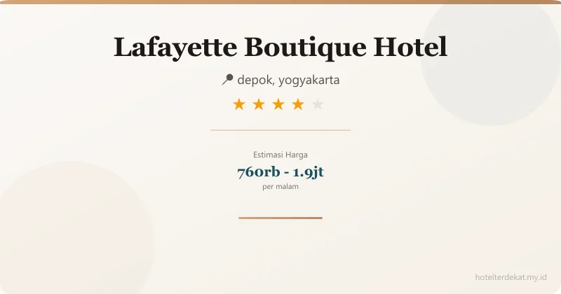 Lafayette Boutique Hotel - Hotel 4 bintang di depok, yogyakarta