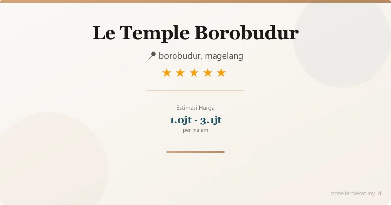 Le Temple Borobudur - Hotel 5 bintang di borobudur, magelang