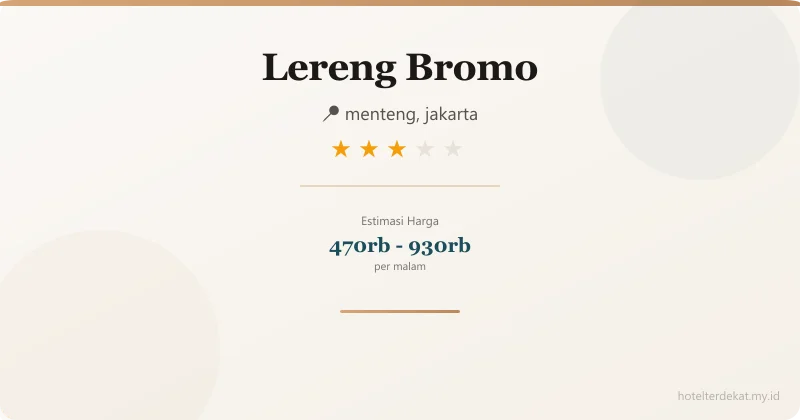 Lereng Bromo - Hotel 3 bintang di menteng, jakarta