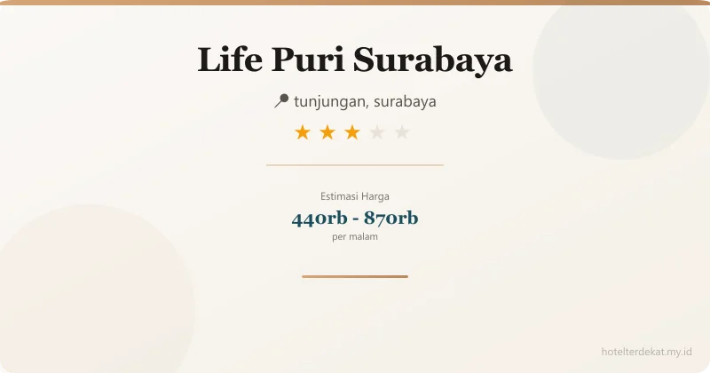 Life Puri  Surabaya - Hotel 3 bintang di tunjungan, surabaya