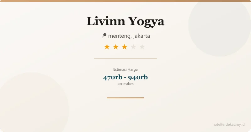 Livinn Yogya - Hotel 3 bintang di menteng, jakarta