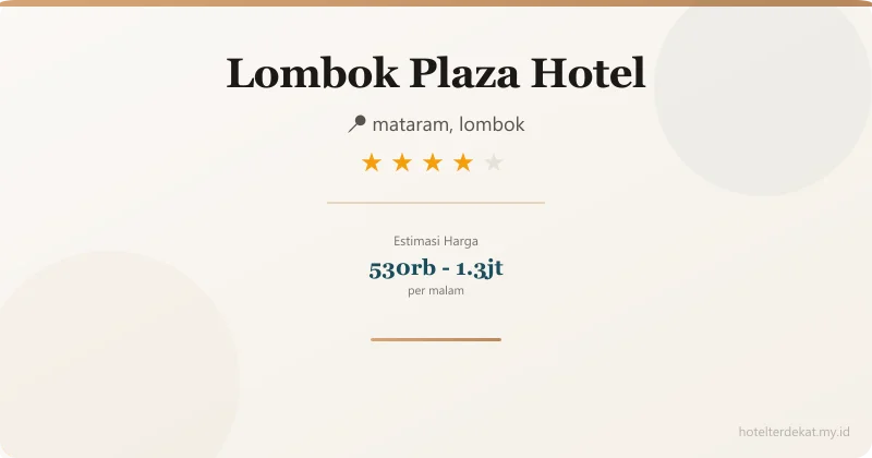 Lombok Plaza Hotel - Hotel 4 bintang di mataram, lombok