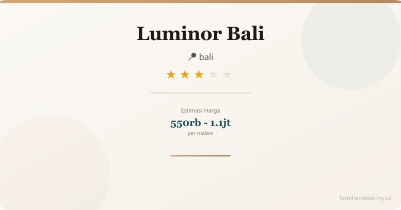 Luminor  Bali - Hotel 3 bintang di bali