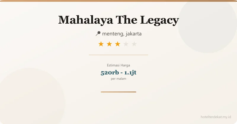Mahalaya The Legacy - Hotel 3 bintang di menteng, jakarta