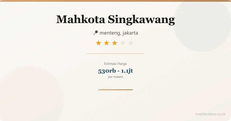 Mahkota  Singkawang - Hotel 3 bintang di menteng, jakarta