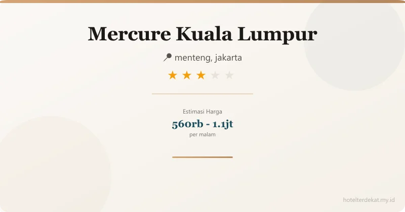 Mercure  Kuala Lumpur - Hotel 3 bintang di menteng, jakarta