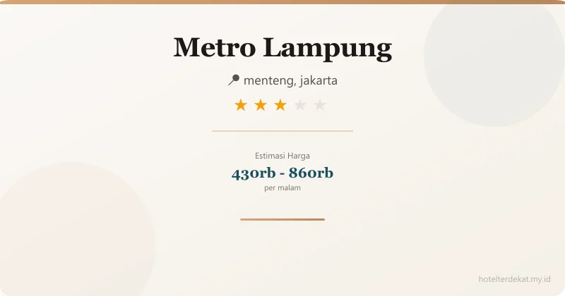 Metro Lampung - Hotel 3 bintang di menteng, jakarta