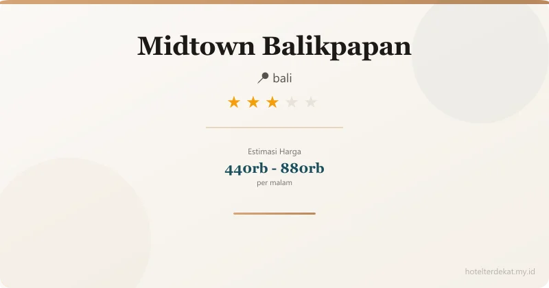 Midtown  Balikpapan - Hotel 3 bintang di bali