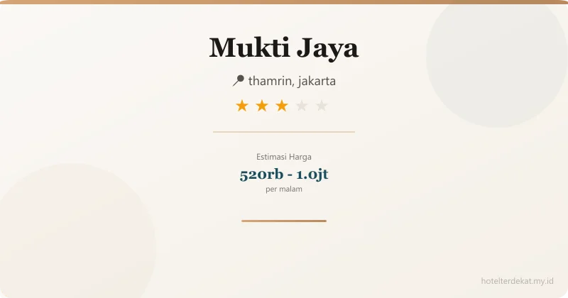 Mukti Jaya - Hotel 3 bintang di thamrin, jakarta