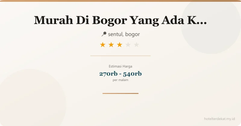 Murah Di Bogor Yang Ada Kolam Renang - Hotel 3 bintang di sentul, bogor