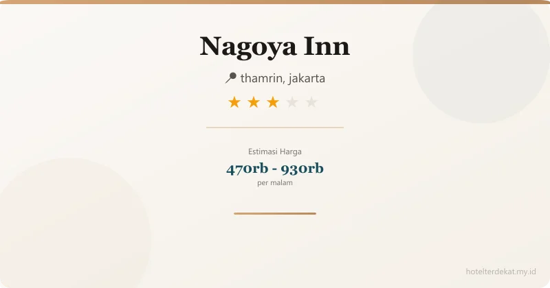Nagoya Inn - Hotel 3 bintang di thamrin, jakarta