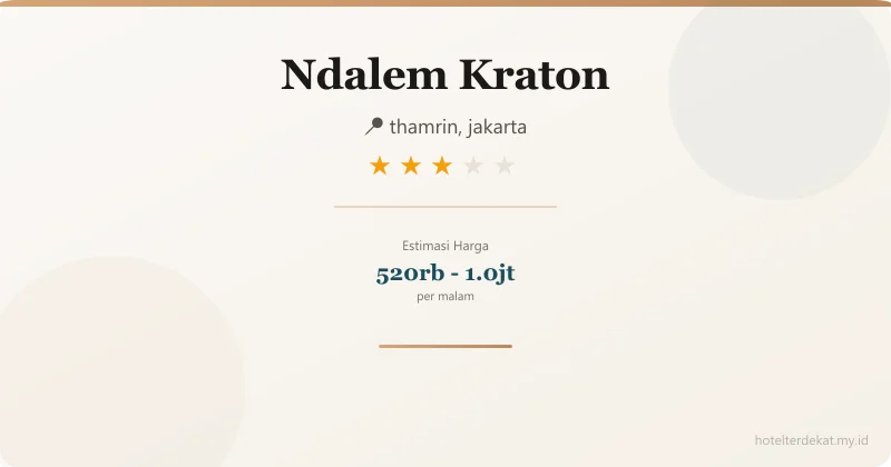 Ndalem Kraton - Hotel 3 bintang di thamrin, jakarta
