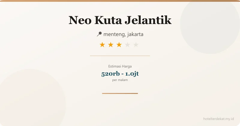 Neo Kuta Jelantik - Hotel 3 bintang di menteng, jakarta
