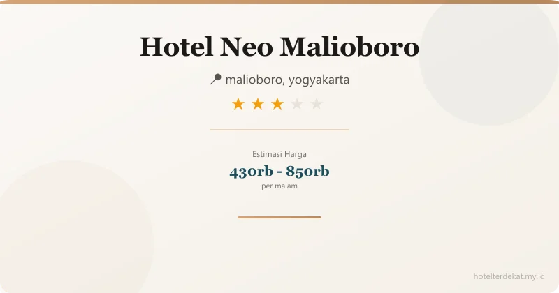 Hotel Neo Malioboro - Hotel 3 bintang di malioboro, yogyakarta