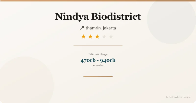 Nindya Biodistrict - Hotel 3 bintang di thamrin, jakarta