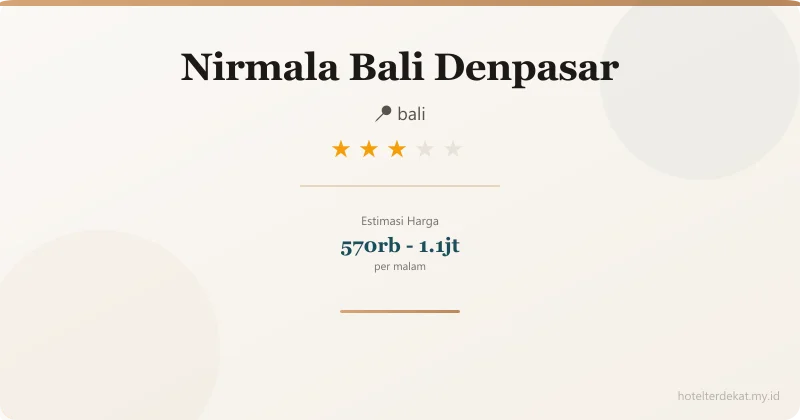 Nirmala  Bali Denpasar - Hotel 3 bintang di bali